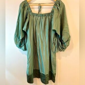 Elegant Green Off-Shoulder Dress